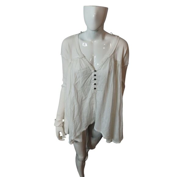We The Free Women's XSmall Lyrical Tunic Henley Boho Oversized Asymmetrical - Picture 12 of 16